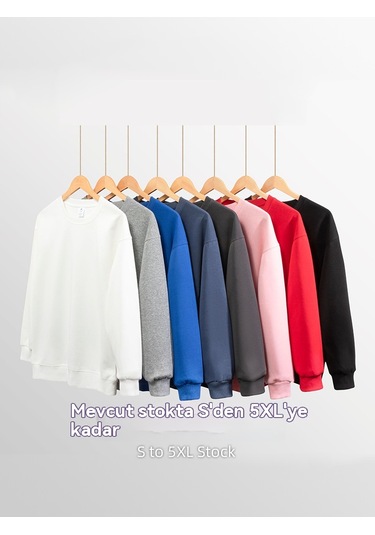 Ağır Ve Rahat, Yuvarlak Yakalı, Pamuk Karışımlı, Çift Taraflı Kadın Sweatshirt Klein Mavisi