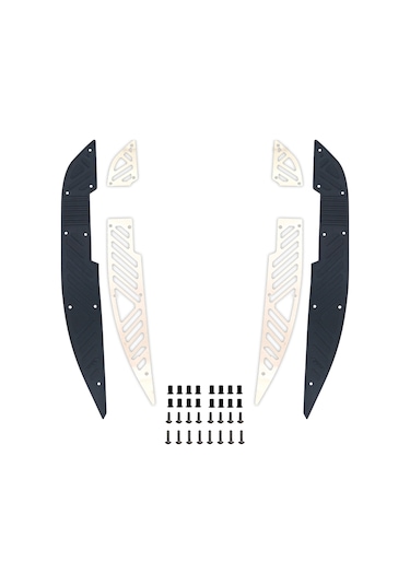 GP Kompozit Honda PCX 125 / 150 2021-2024 Uyumlu Kauçuk Detaylı Krom Basamak Siyah-Krom