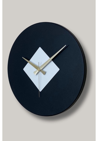 Roundka Model Metal Sıvama Akar Sessiz Mekanizmalı Duvar Saati 40 40 Cm Siyah Beyaz