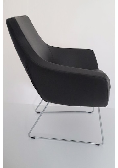 Fahren Siyah Deri Rahat Küçük Otel Lobi Koltuğu