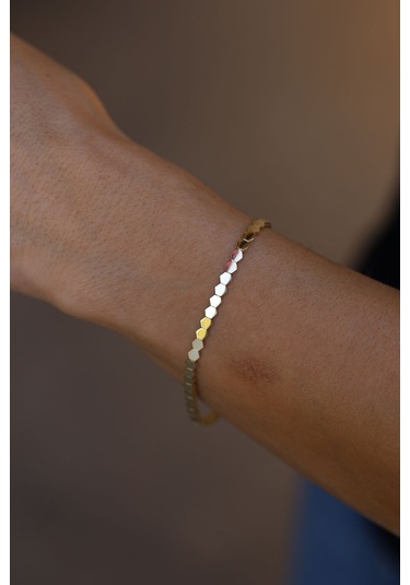 Yenigün Kuyumculuk 14 Ayar Altın Petek Sıralı Bileklik Blk26273 Sarı Altın