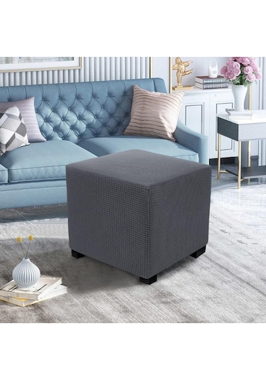 Haki Jakarlı Dayanıklı Kare Streç Ayak Dayama Tabure Mobilya Koruyucu Dikdörtgen Tezgah  S