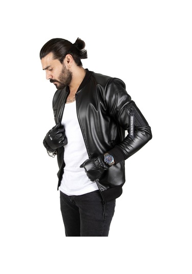 Deepsea Siyah Armalı Deri Kolej Mont 1820094 Siyah