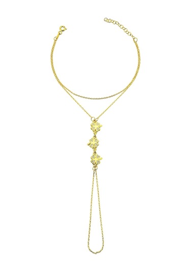 18k Altın Kaplamalı 925 Ayar Gümüş Yonca Dizisi Şahmeran - 45099702 Altın