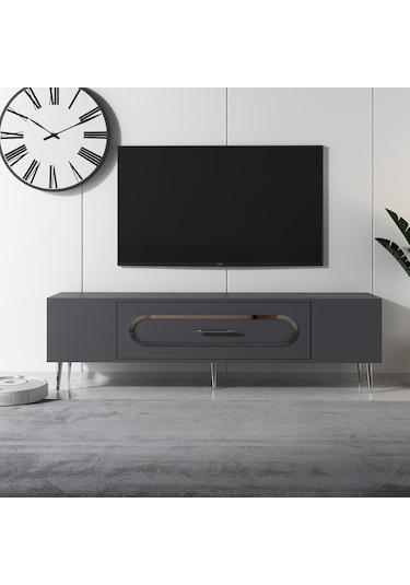 Dekop3ct Tv Sehpası Antrasit-gümüş