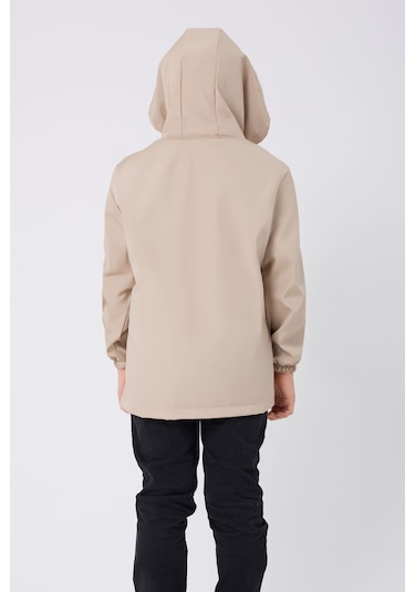 Erkek Çocuk Taş İçi Astarlı Su Ve Rüzgar Geçirmez Kapüşonlu Çift Fermuarlı Cepli Mont Taş