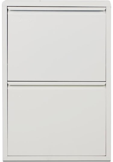 2 Raflı Metal Ayakkabılık Beyaz Ayakkabı Rafı Rehome