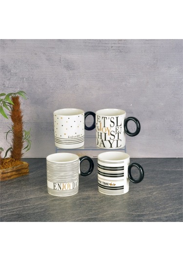 Tohana Porselen Kupa 380ml Desen3 Beyaz