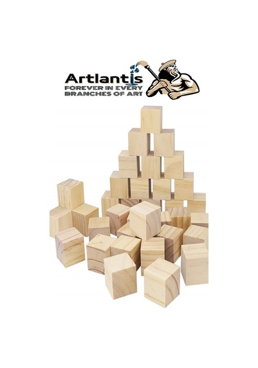 Naturel Ahşap Küp Bloklar 5x5x5cm 12 Adet Ahşap Naturel Kare Blok Eğitici Geliştirici Oyuncak Küp Matematik Birim