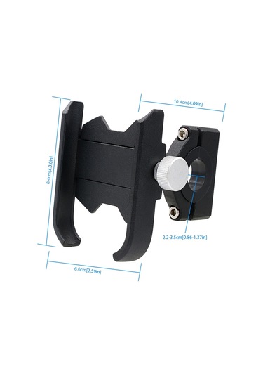 Motosiklet Alüminyum Alaşımlı Basınçlı Döküm Cep Telefonu Tutucu Braketi, Gidon Versiyonu Siyah Siyah