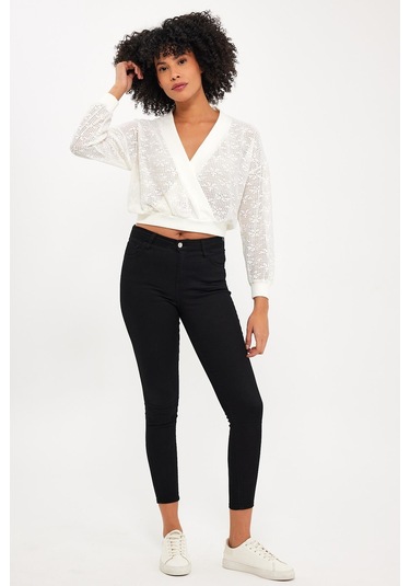 Alexandergardı Kruvaze Yaka Dantel Bluz B23-0095 001