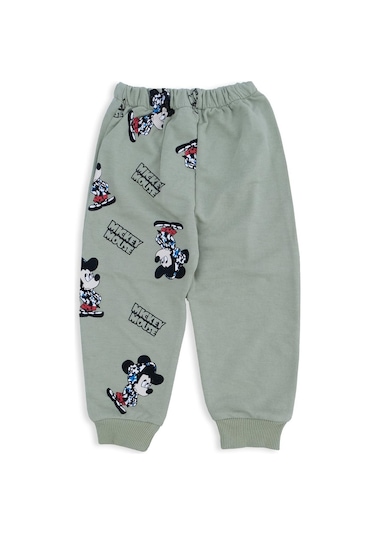 Erkek Bebek Mickey Mouse Baskılı Şapkalı Alt Üst 2'li Takım 001