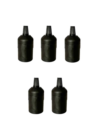 İtalyan Tip E27 Duy Vidasız Geçmeli Düz Bakalit Siyah 250v-4a 5 Adet