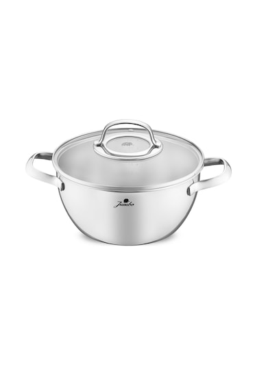 Jumbo Colosseum 3ply 7 Parça İndüksiyon Tabanlı Çelik Tencere Seti Gümüş