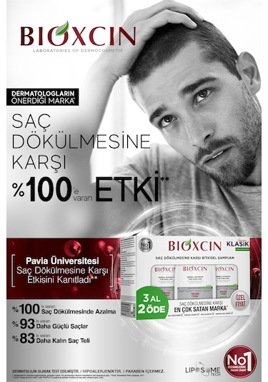 Bioxcin Klasik Yağlı Saçlar Için Şampuan 3x300 Ml - Genesis Saç Dökülmesi Şampuanı Yağlı Saçlar