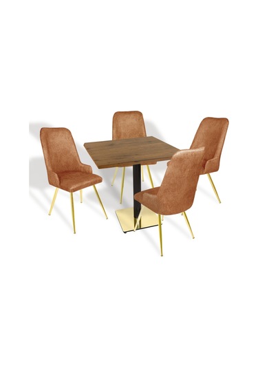 Karanfil Gold Werzalit Kare - Çırağan Gold Masa Takımı 80x80