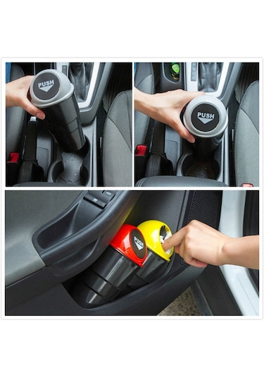 Evrensel Araba Çöp Kutusu Araba Çöp Kutusu Çöp Kutusu Çöp Kutusu Tutucu Kutusu Otomobil Depolama Kovası Siyah