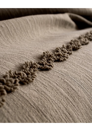 Madame Coco Rostrenen Tek Kişilik Pamuklu Yatak Örtüsü - Haki 8684427179895 Çok Renkli