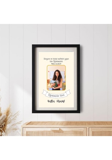 Öğretmenler Günü Hediyesi Yapışkanlı Sök Tak Fotoğraf Mesajlı Çerçeve 20x30cm