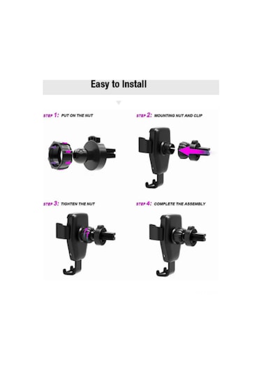 Monyee Siyah Oto Telefon Tutucu 10w Hızlı Kablosuz Şarj Cihazı - Otomatik Kilitleme, 4.0-6.5 İnç Telefon Desteği, Güvenlik Korumaları