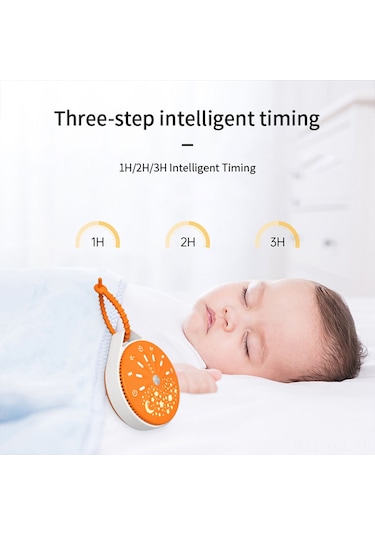 Konesam K6 Bebek Beyaz Gürültü Uyku Makinesi: 10 Müzik, 3 Zamanlayıcı, Led Gece Lambası, Taşınabilir Ve Şarj Edilebilir Turuncu Turuncu