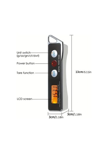 Willowhaven Siyah 1 Adet Dijital Ölçüm Kaşığı Terazisi, 0.01g-500g Hassas Paslanmaz Çelik Mutfak Aleti