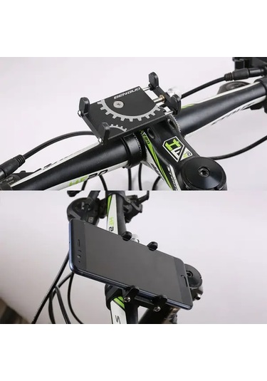 Chuangyinshop Siyah Alüminyum Bisiklet Telefon Tutucu Motosiklet Scooter 3 5 6 5 İnç Siyah