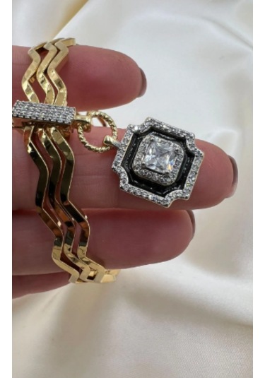 Bb Çelik Desenli Ajda Bilezik Charm Kombinli