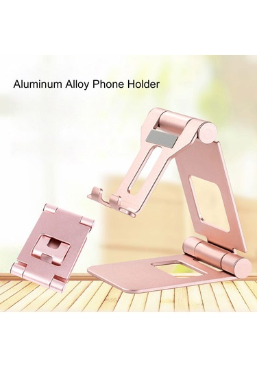 Gajeena 270 Dönebilir Çift Katlanır Telefon & Tablet Standı - Taşınabilir Hafif Alüminyum Gül Altın