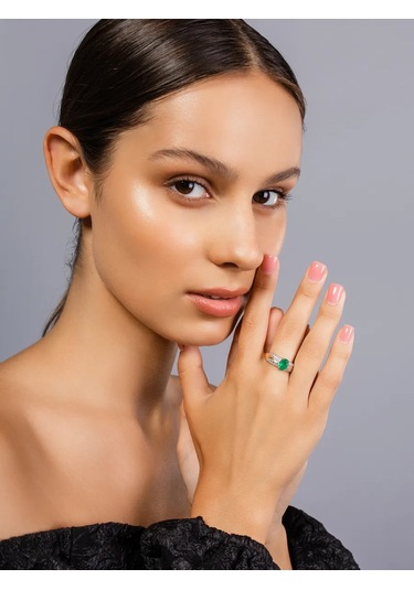 Lamponi Büyük Taşlı 925 Ayar Gümüş Agat Altın Kaplama Yüzük 49193063 Altın