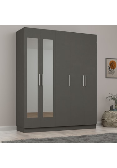 5 Kapaklı Gardırop 180cm Antrasit