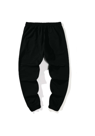 Los Angeles Siyah Jogger Eşofman Altı - Lastik Paça Baskılı Rahat Ve Tarz Siyah