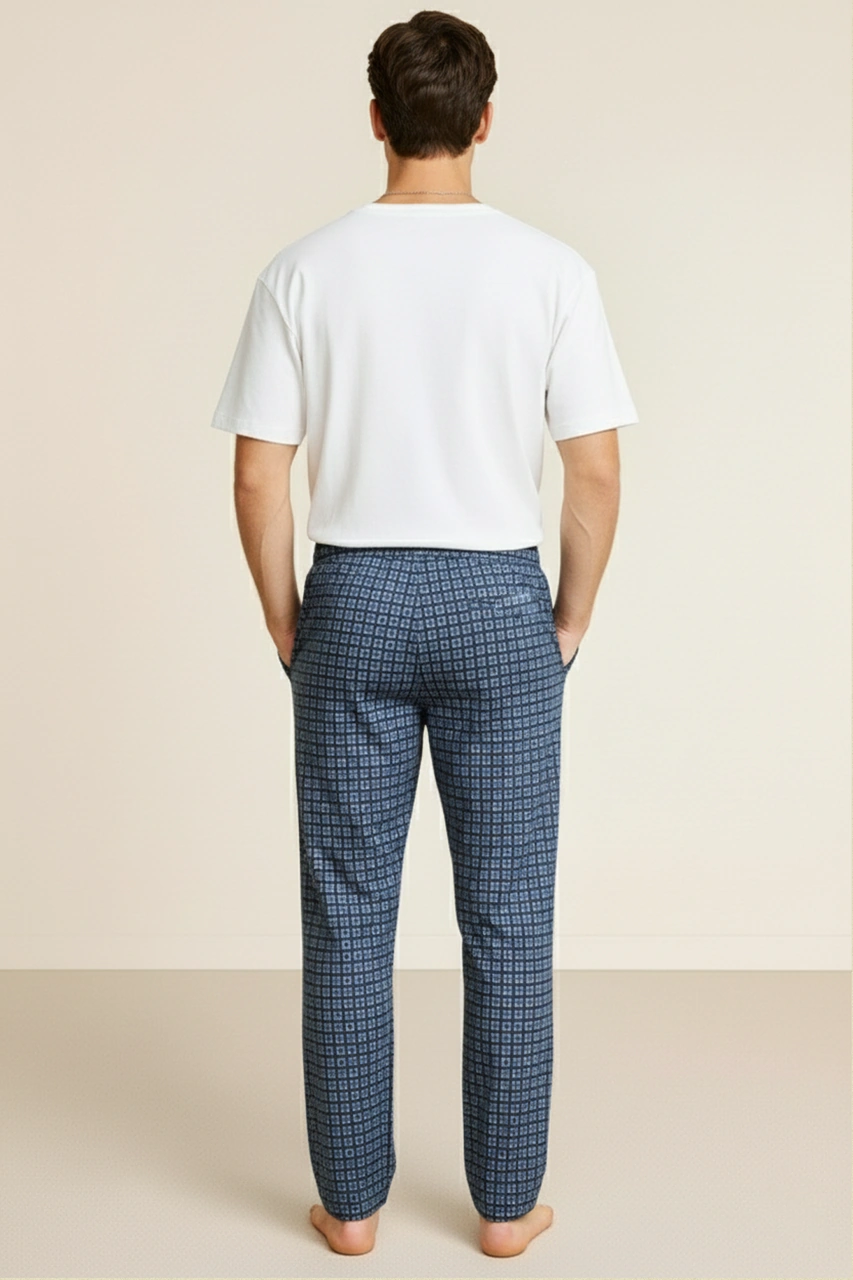 Erkek %100 Pamuk Cepli Ekose Pijama Altı Desen 2 040 Desen 2