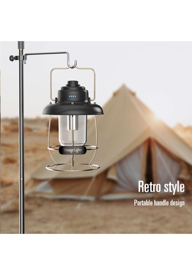 Geeksen Düzenlenebilir Işık Modlu Usb Şarjlı Metal Kamp Lambası - Dış Mekan, Manzaralı Aktivitelere Uygun, Taşınabilir Led Işık Kaynağı Çok Renkli