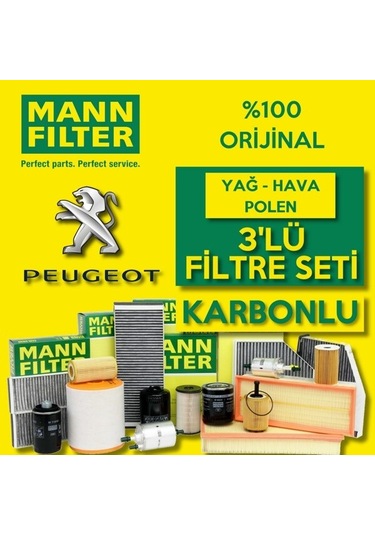Peugeot 3008 1.6 Dizel Mann Filtre Bakım Seti 2016-2020 (495585218)