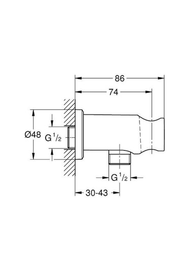 Grohe Rainshower Askılı Duş Çıkış Dirseği Brushed Hard Graphite - 26658al0 Antrasit