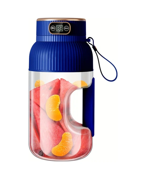 Elmpaly Mavi Taşınabilir Şarjlı Mini Portatif Meyve Sıkacağı Smoothie Yapma Makinesi
