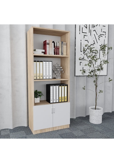 Plus 4'lü Ofis Takımı  Model 7 Meşe Beyaz