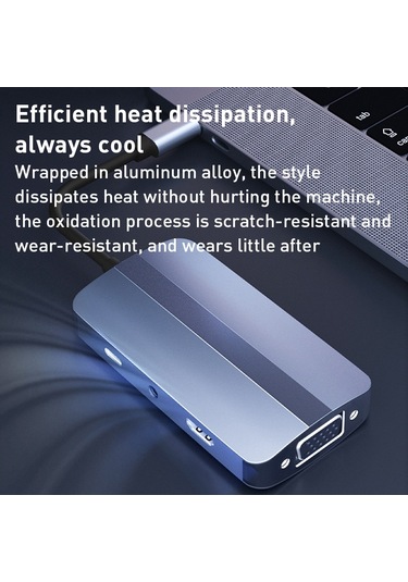 Byl-2106 7'si 1 Arada Usb-c / Type-c - Usb Yerleştirme İstasyonu Hub Adaptörü Gümüş