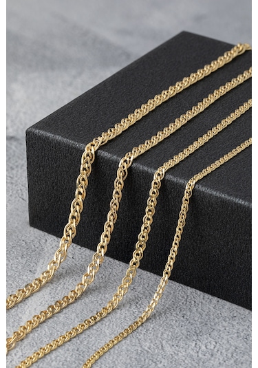 Uşaklıhafız 14 Ayar Altın Düz Tilki Kuyruğu Erkek Zincir 3.16 MM