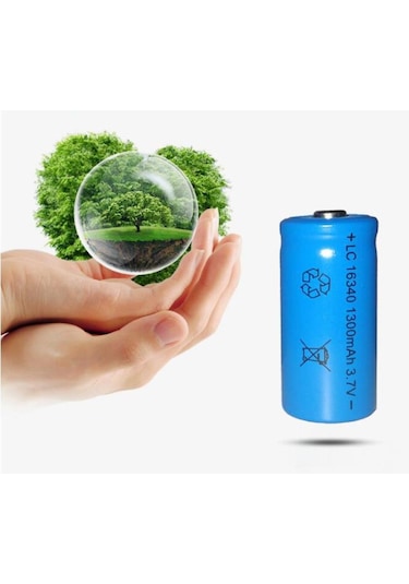 16340 Cr123A 1300Mah 3.7V Li On Şarjlı Pil 500 800 Cycle