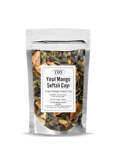 Tos The Organic Spices Yeşil Mango Şeftali Çayı 40 G
