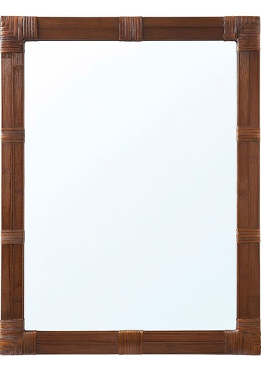 Duvar Aynası, Kahverengi, 47x62 Cm Açık Ceviz