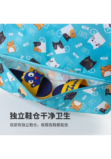 Xindoker Küçükler İçin Büyük Boy Sarı Dinozor Desenli Su Geçirmez Plaj Çantası - İç/dis Suyu Ayıran Çıkış Seyahat Sırt Çantası Sarı