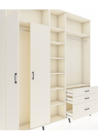 Arges Dolap 9 Raflı 3 Çekmeceli 2 Askılı 220x30x243 Aytaşı-aytaşı/aytaşı Aytası/aytası