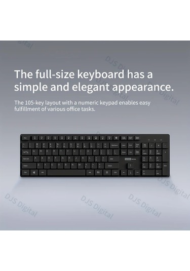 Oldfriend Lenovo 105 Tuşlu Kablosuz Klavye Ve Fare Seti - Beyaz - Hafif Ve Şık Diğer