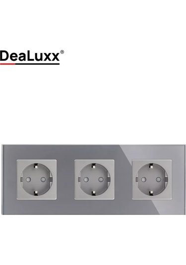 Dealuxx Cam Çerçeveli Üç Uçlu Gri Priz 194029886