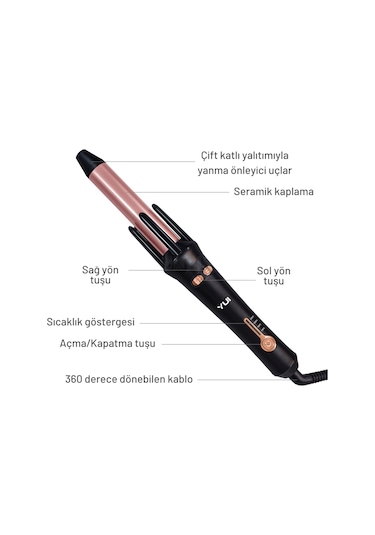 Yui KB302 Otomatik Saç Şekillendirici Maşa