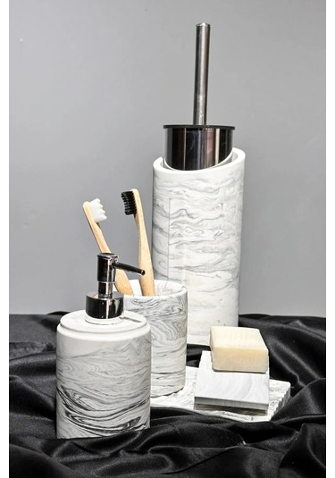 Betonmall Marble Serisi Mermer Efekt Beton Banyo Seti Gri