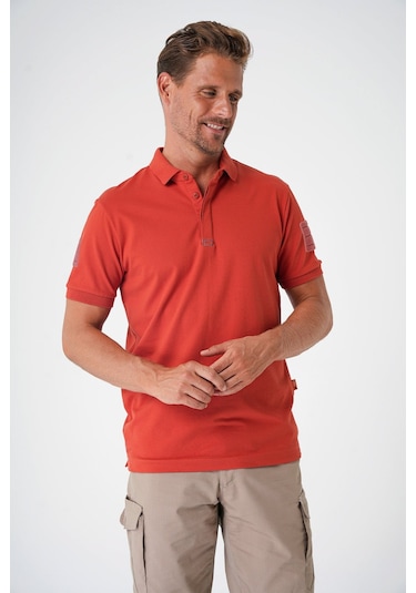 Mecanık Casual Ryker Polo T-shirt Cırtlı Kiremit